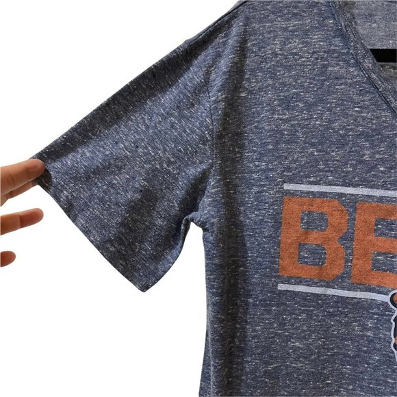 Chicago Bears 47 Brand Women's S Blue Space Dye V-Neck Oversized SS T-Shirt New - Picture 6 of 10